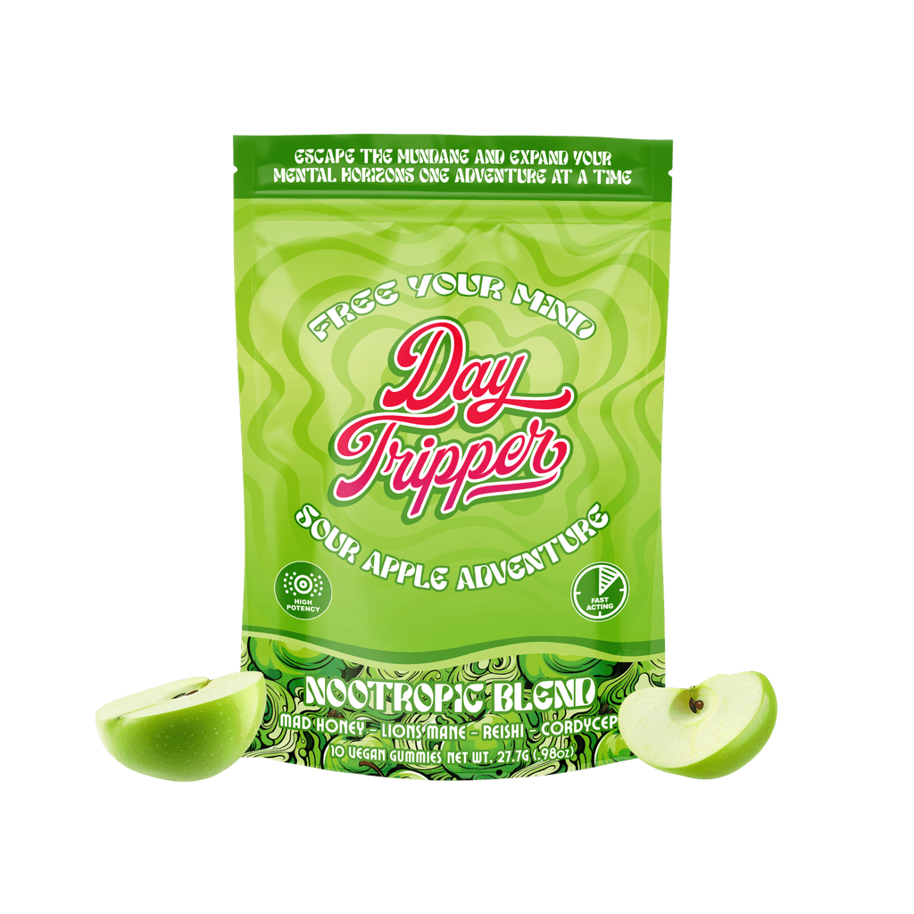 10ct Sour Apple Adventure Mushroom Gummies Case of 10 - Mystic Journey Path