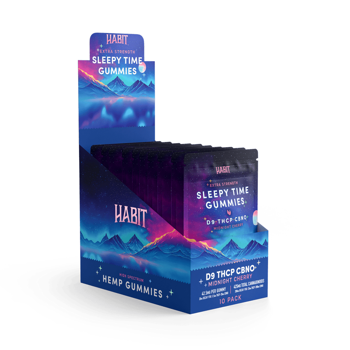 20mg D9+2.5mg THCP + 20mg CBNO - GUMMIES Midnight Cherry - Mystic Journey Path