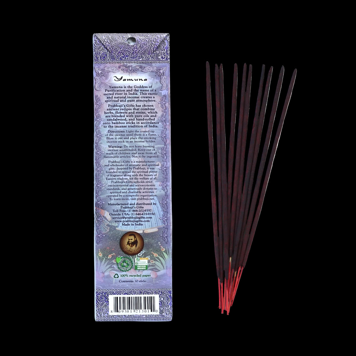 Prabhuji Incense Sticks Yamuna - Vanilla, Copal, and Amber - Mystic Journey Path