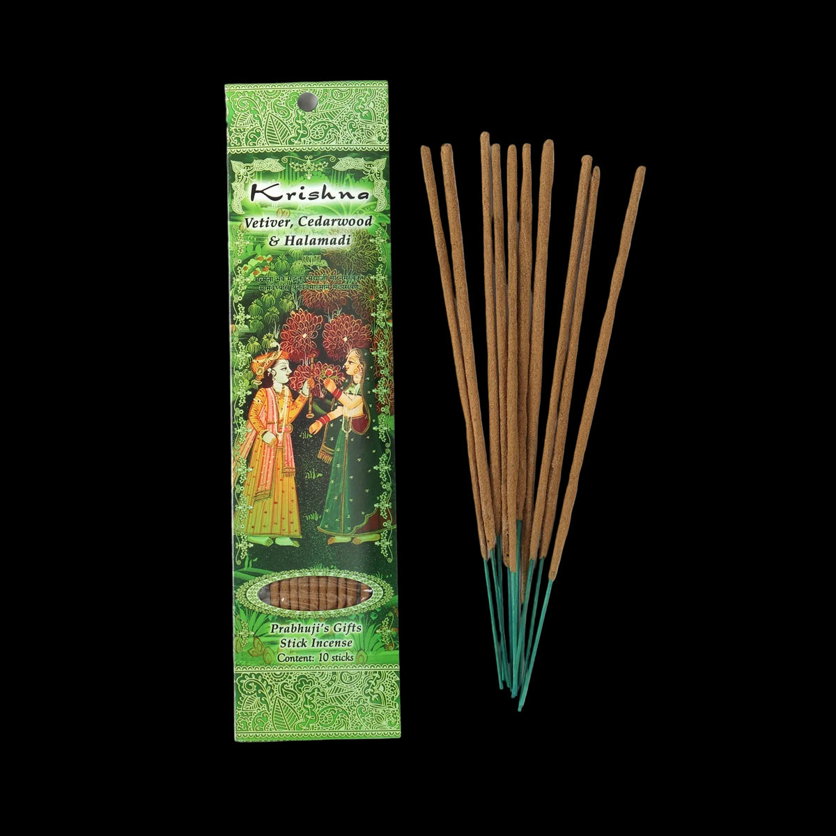Prabhuji Incense Sticks Krishna - Vetiver, Cedarwood, and Halamadi - Mystic Journey Path