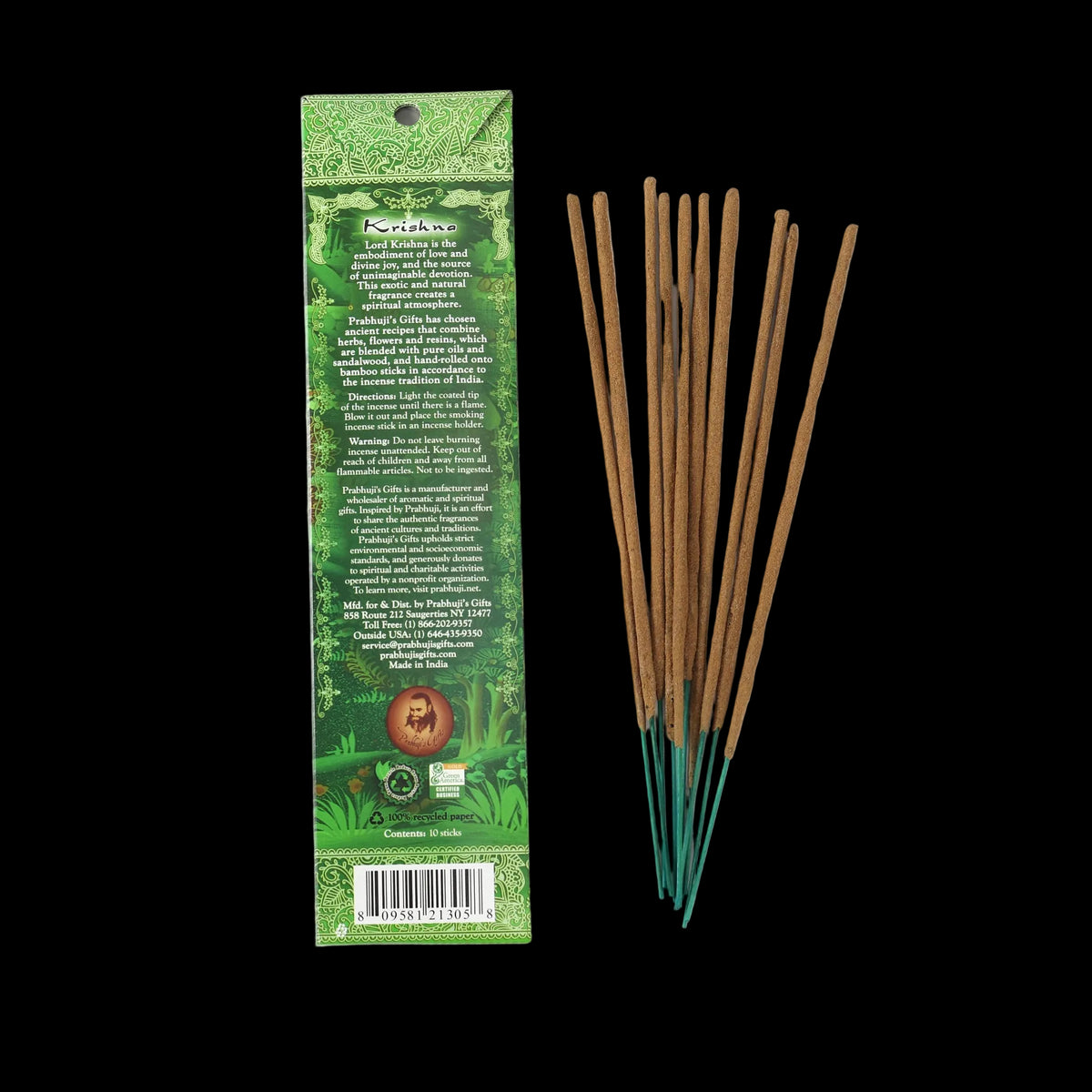 Prabhuji Incense Sticks Krishna - Vetiver, Cedarwood, and Halamadi - Mystic Journey Path