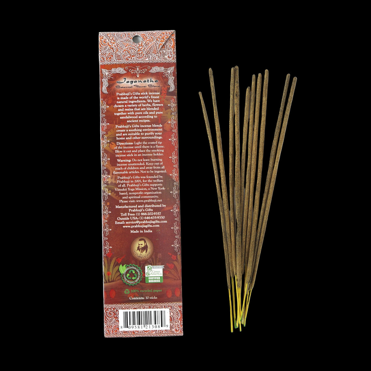 Prabhuji Incense Sticks Jaganatha - Botanical Flower Blend - Mystic Journey Path