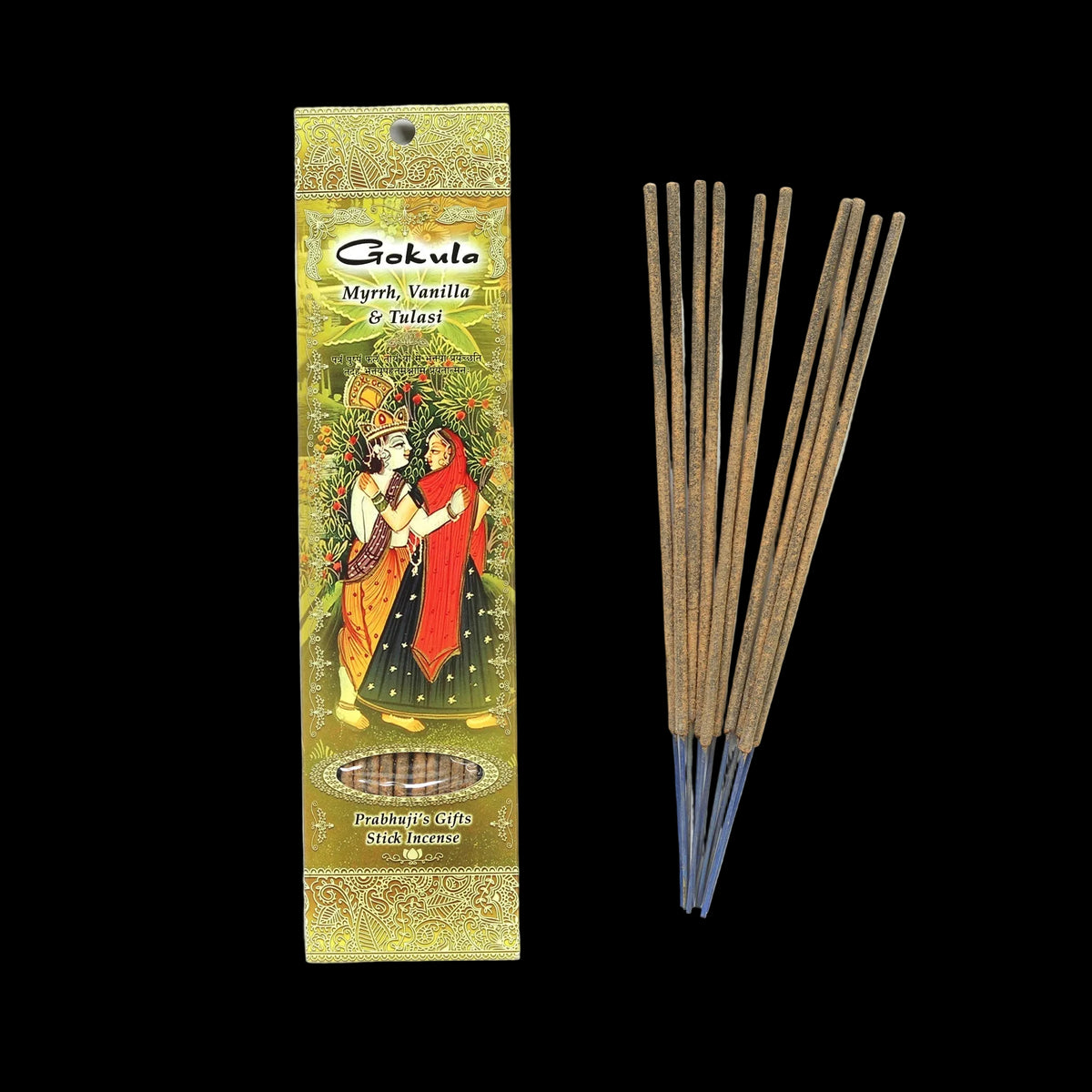 Prabhuji Incense Sticks Gokula - Myrrh, Vanilla, and Tulsi