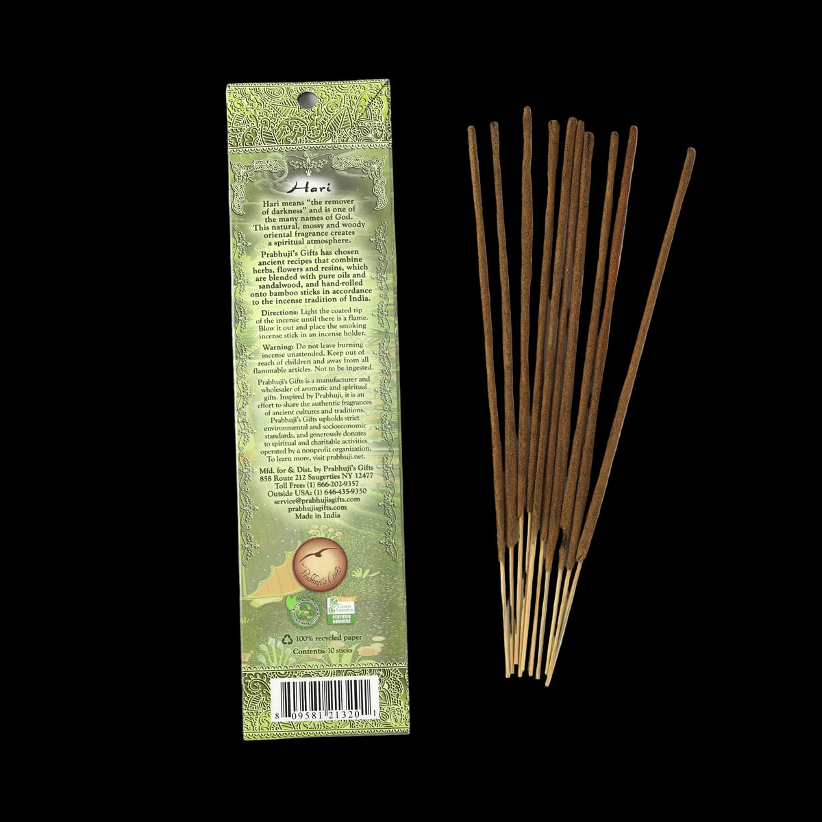 Prabhuji Incense Sticks Hari - Amber and Sandalwood - Mystic Journey Path
