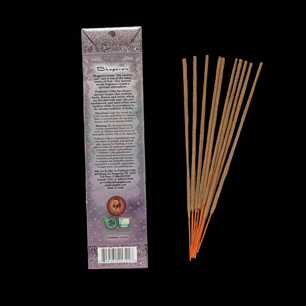 Prabhuji Incense Sticks Bhagavan - Patchouli and Vetiver