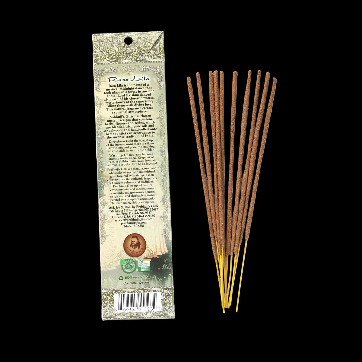 Prabhuji Incense Sticks Rasa Lila - Premium Incense - Agarwood - Mystic Journey Path