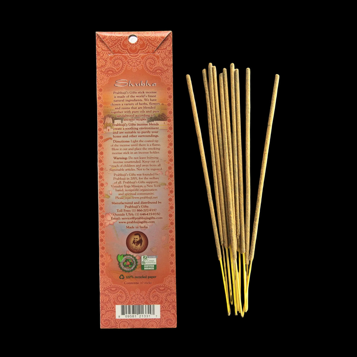 Prabhuji Incense Sticks Shubha - Jasmine, Lavender, and Rose Lily - Mystic Journey Path