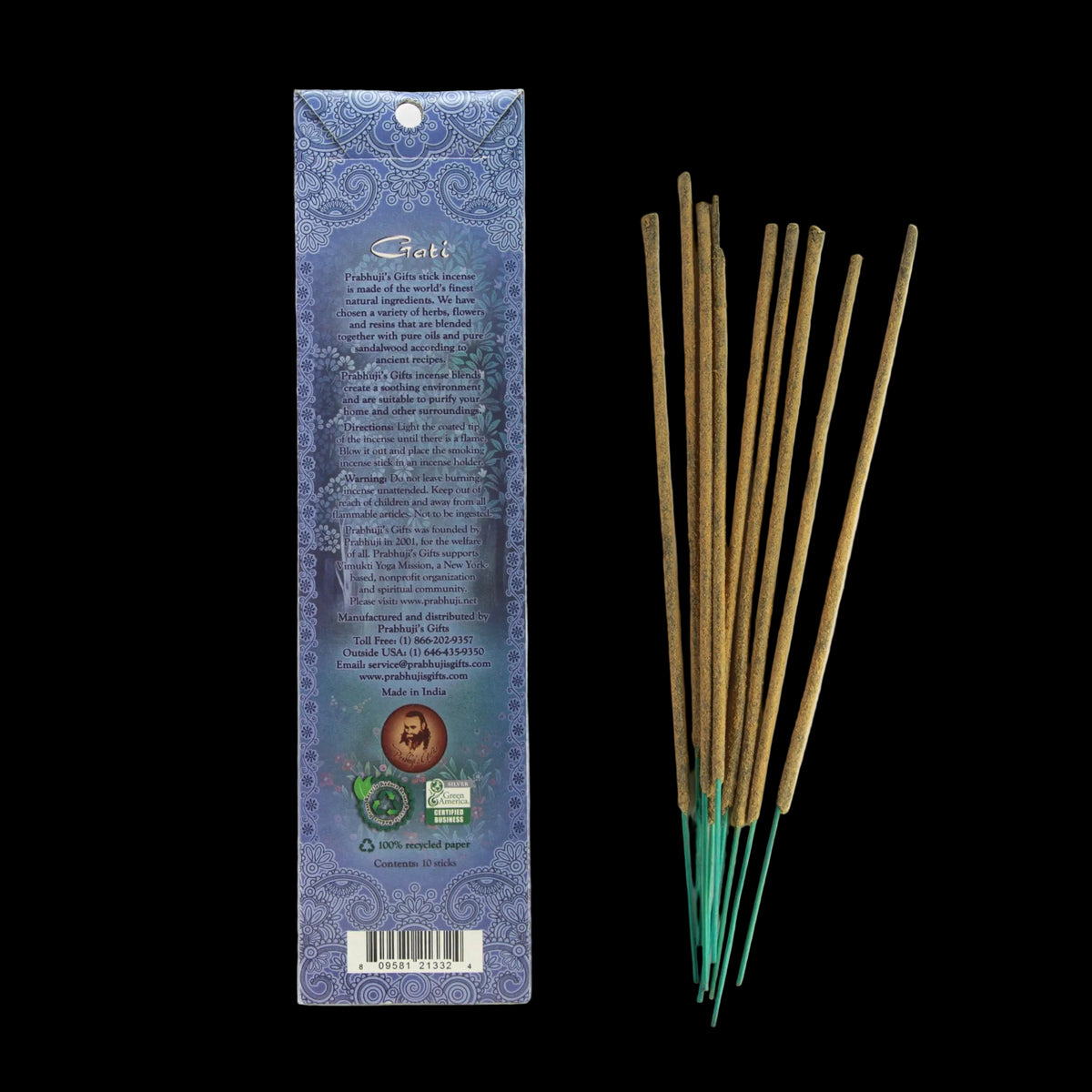 Prabhuji Incense Sticks Gati - Sandalwood, Amber, and Musk