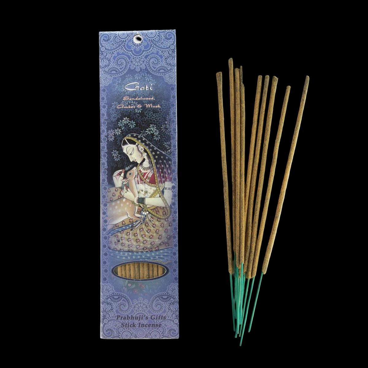 Prabhuji Incense Sticks Gati - Sandalwood, Amber, and Musk