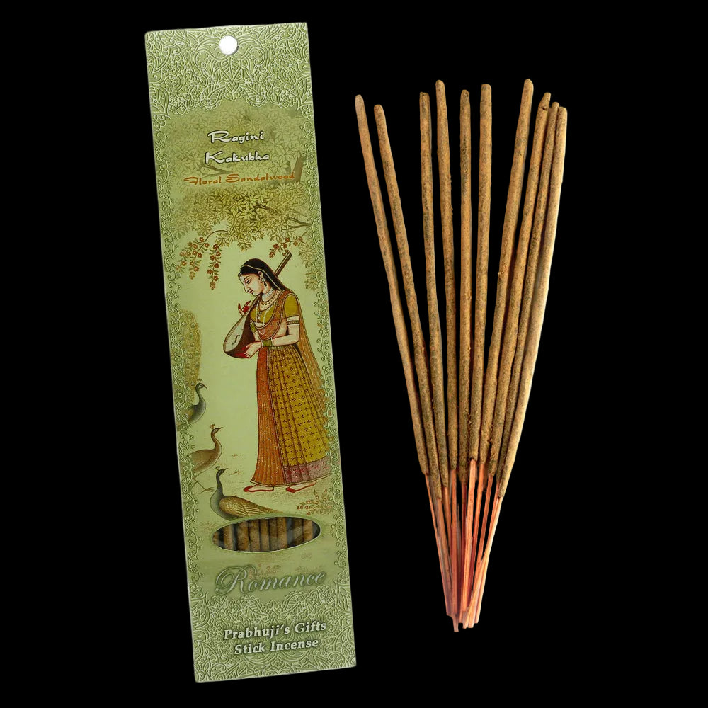 Prabhuji Incense Sticks Ragini Kakubha - Floral Sandalwood -  Harmony - Mystic Journey Path