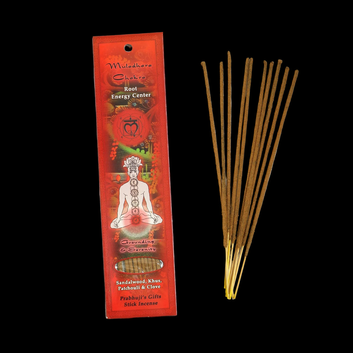 Prabhuji Incense Sticks Root Chakra Muladhara - Grounding and Serenity - Mystic Journey Path