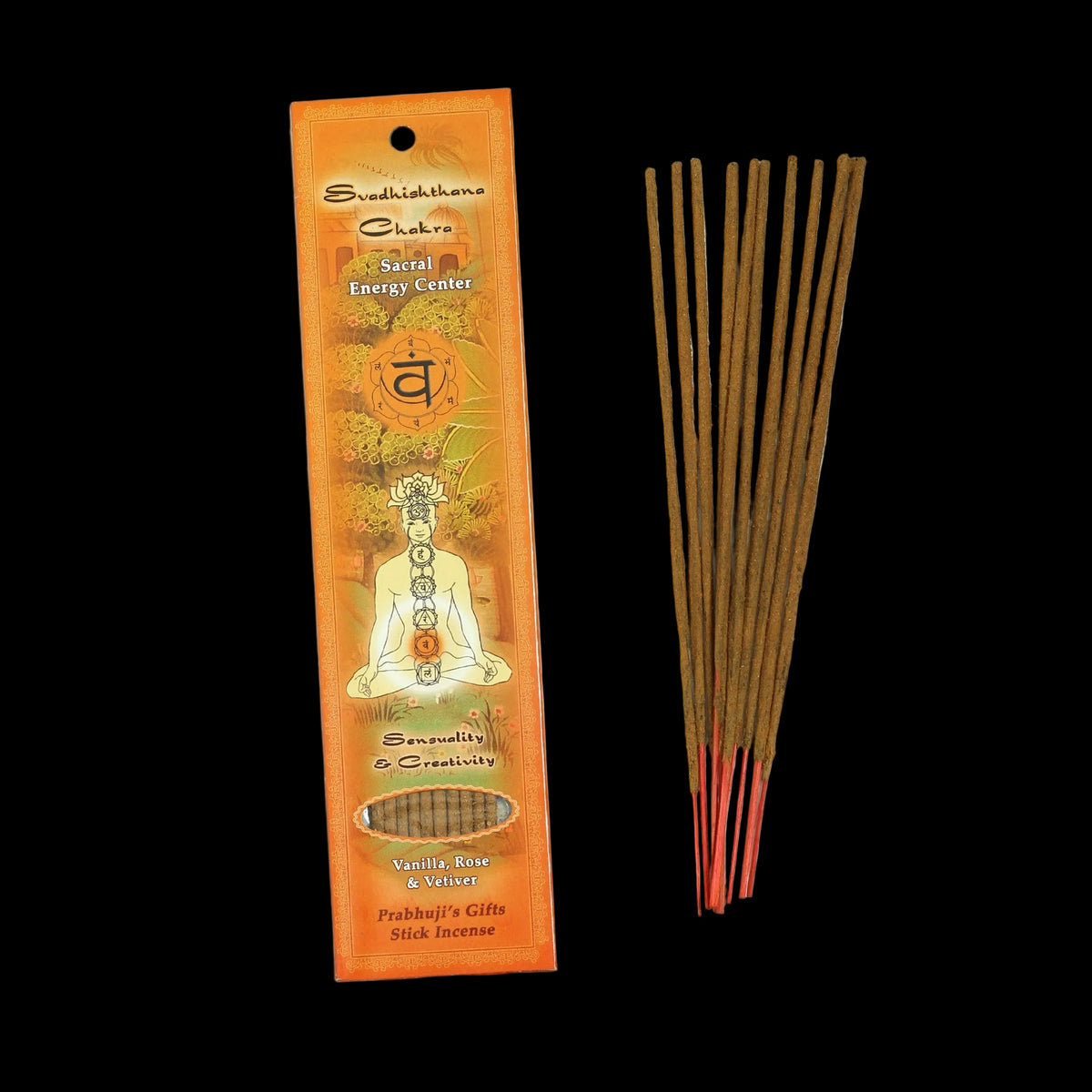 Prabhuji Incense Sticks Sacral Chakra Svadhishtana - Sensuality and Creativity - Mystic Journey Path