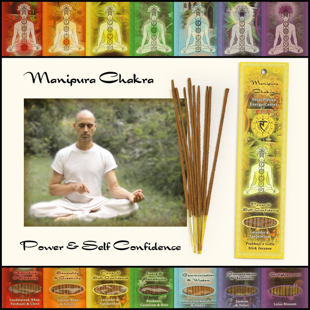 Incense Sticks Solar Plexus Chakra Manipura - Power and Self - confidence - Mystic Journey Path
