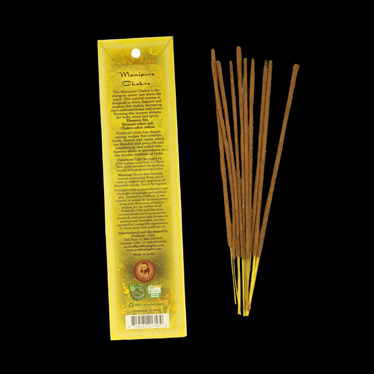Incense Sticks Solar Plexus Chakra Manipura - Power and Self - confidence - Mystic Journey Path