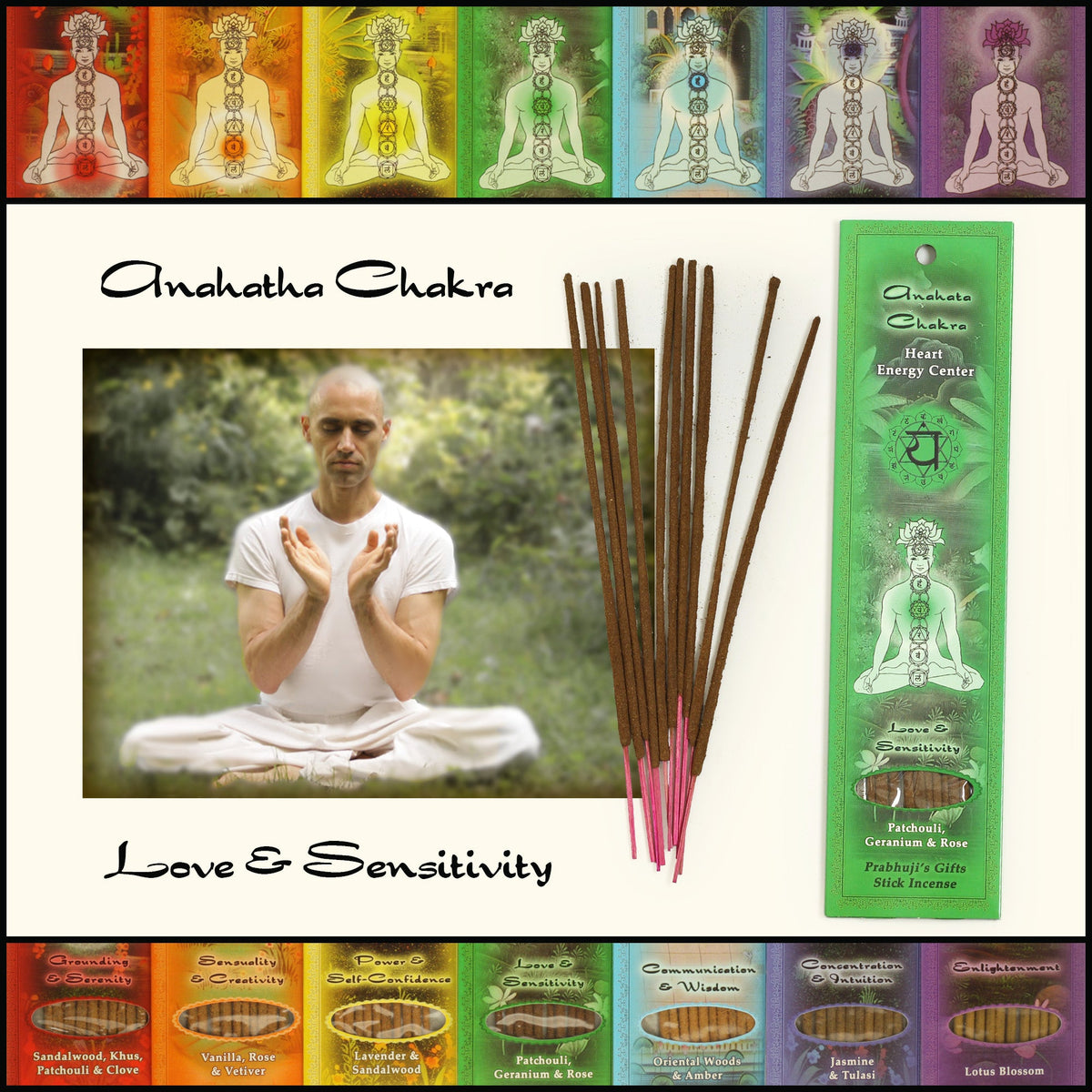 Prabhuji Incense Sticks Heart Chakra Anahata - Love and Sensitivity - Mystic Journey Path