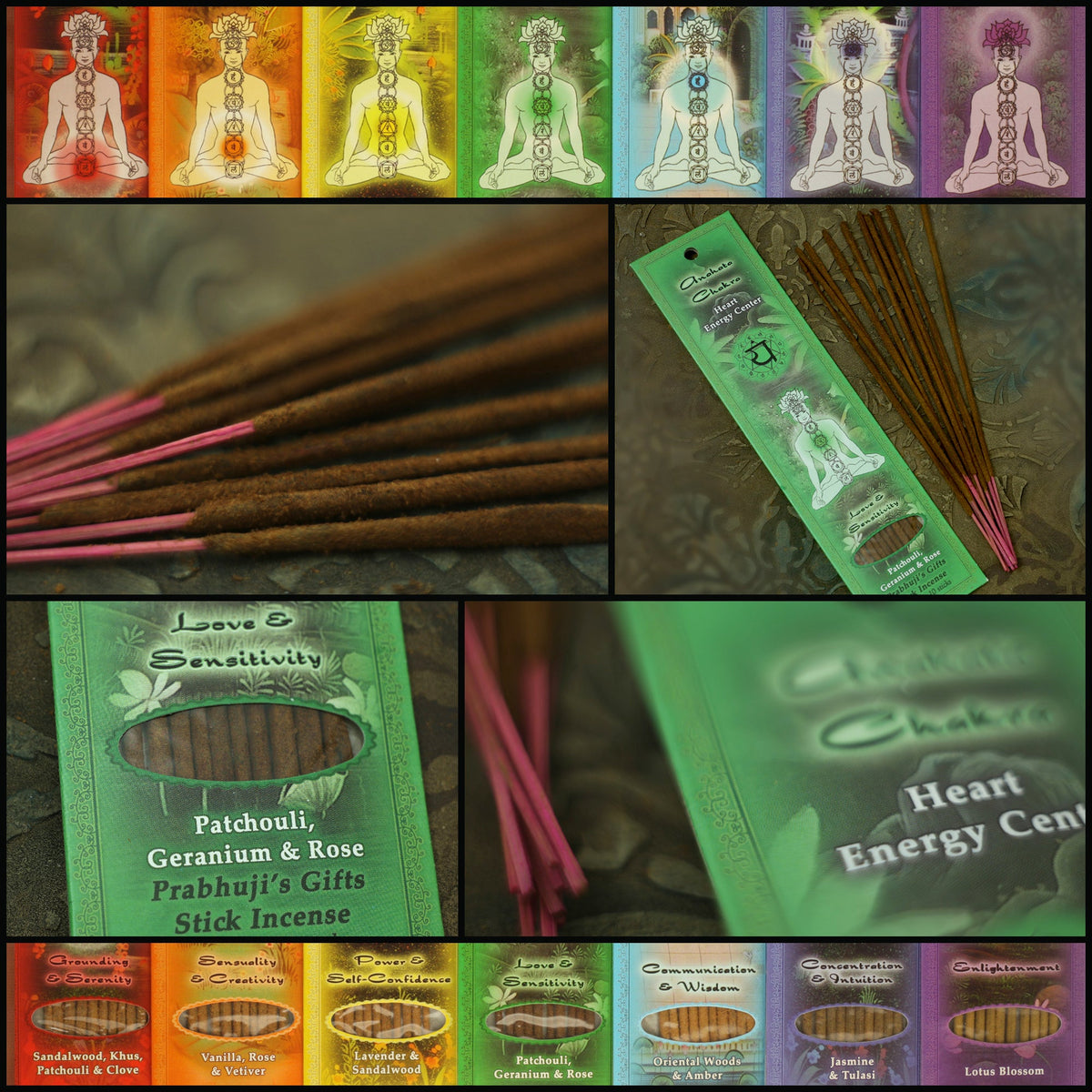 Prabhuji Incense Sticks Heart Chakra Anahata - Love and Sensitivity - Mystic Journey Path