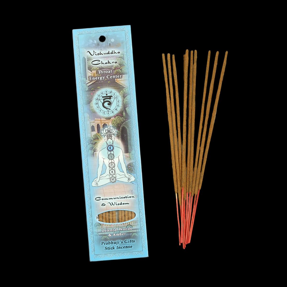 Prabhuji Incense Sticks Throat Chakra Vishuddha  - Communication and Wisdom - Mystic Journey Path