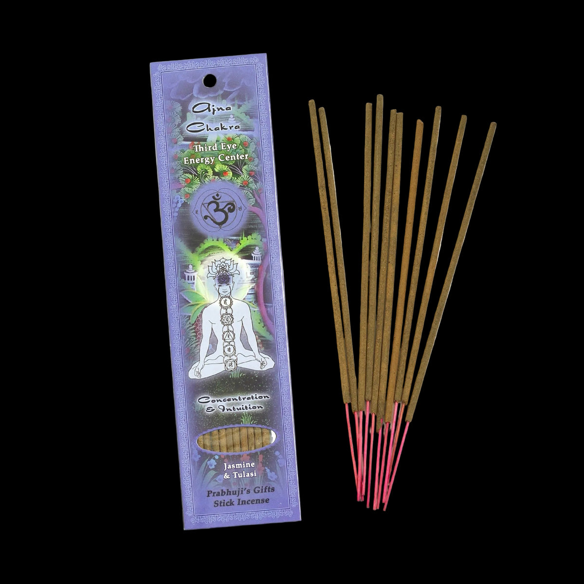 Prabhuji Incense Sticks Third Eye Chakra Ajna - Concentration and Intuition - Mystic Journey Path