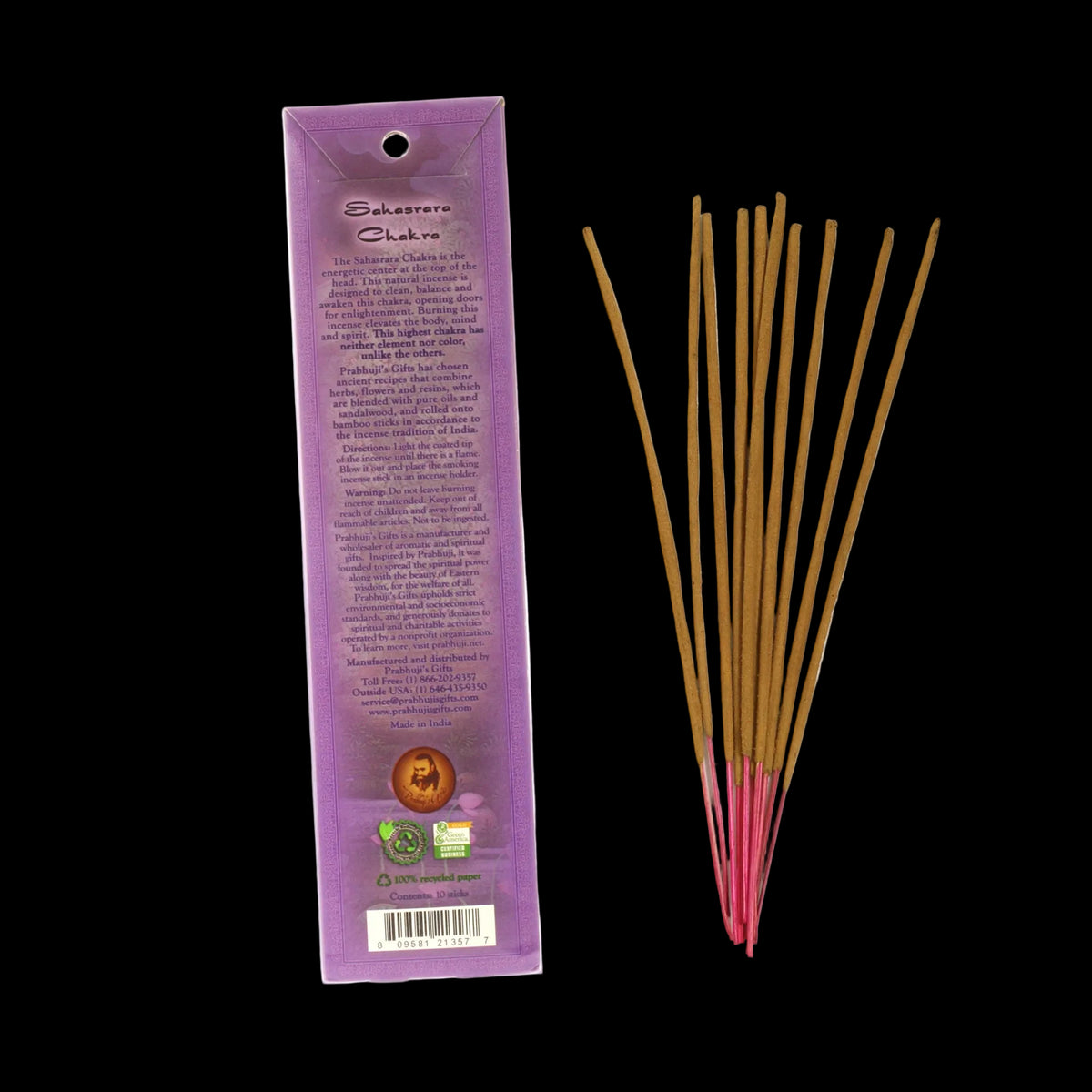 Prabhuji Incense Sticks Crown Chakra Sahasrara - Enlightenment