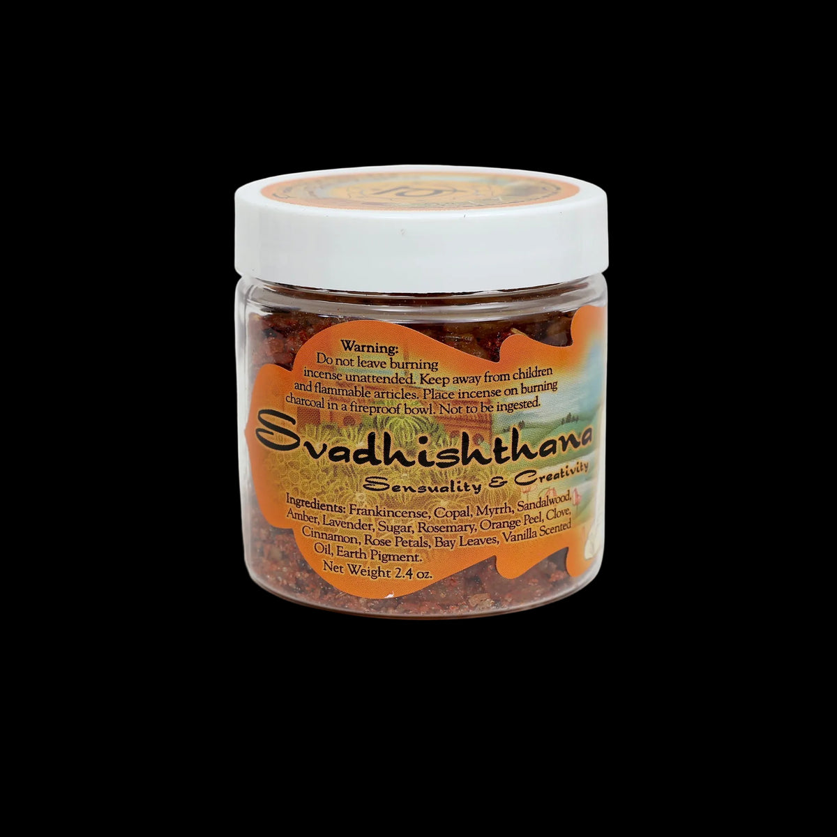 Prabhuji Resin Incense Sacral Chakra Svadhishtana - Sensuality and Creativity - 2.4oz jar   - Mystic Journey Path