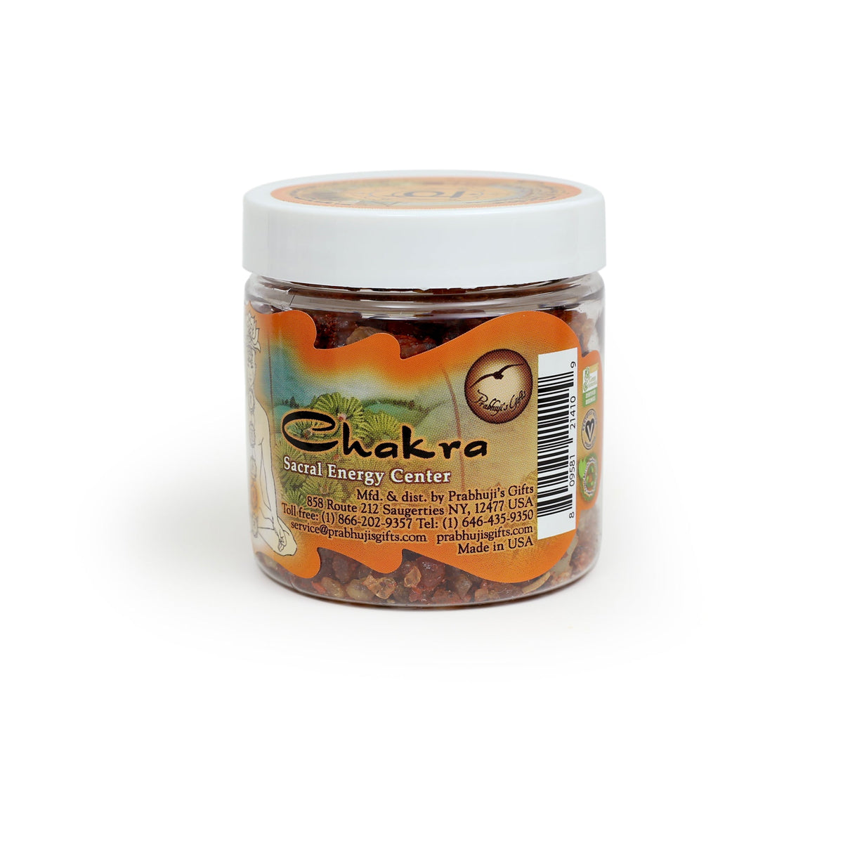 Prabhuji Resin Incense Sacral Chakra Svadhishtana - Sensuality and Creativity - 2.4oz jar   - Mystic Journey Path