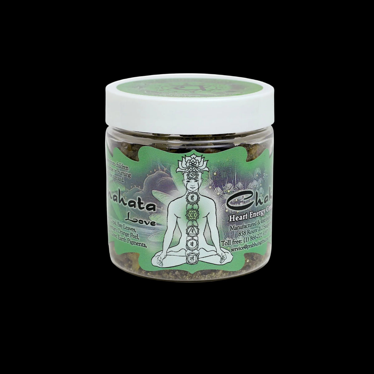 Prabhuji Resin Incense Heart Chakra Anahata - Love and Sensitivity - 2.4oz jar  - Mystic Journey Path