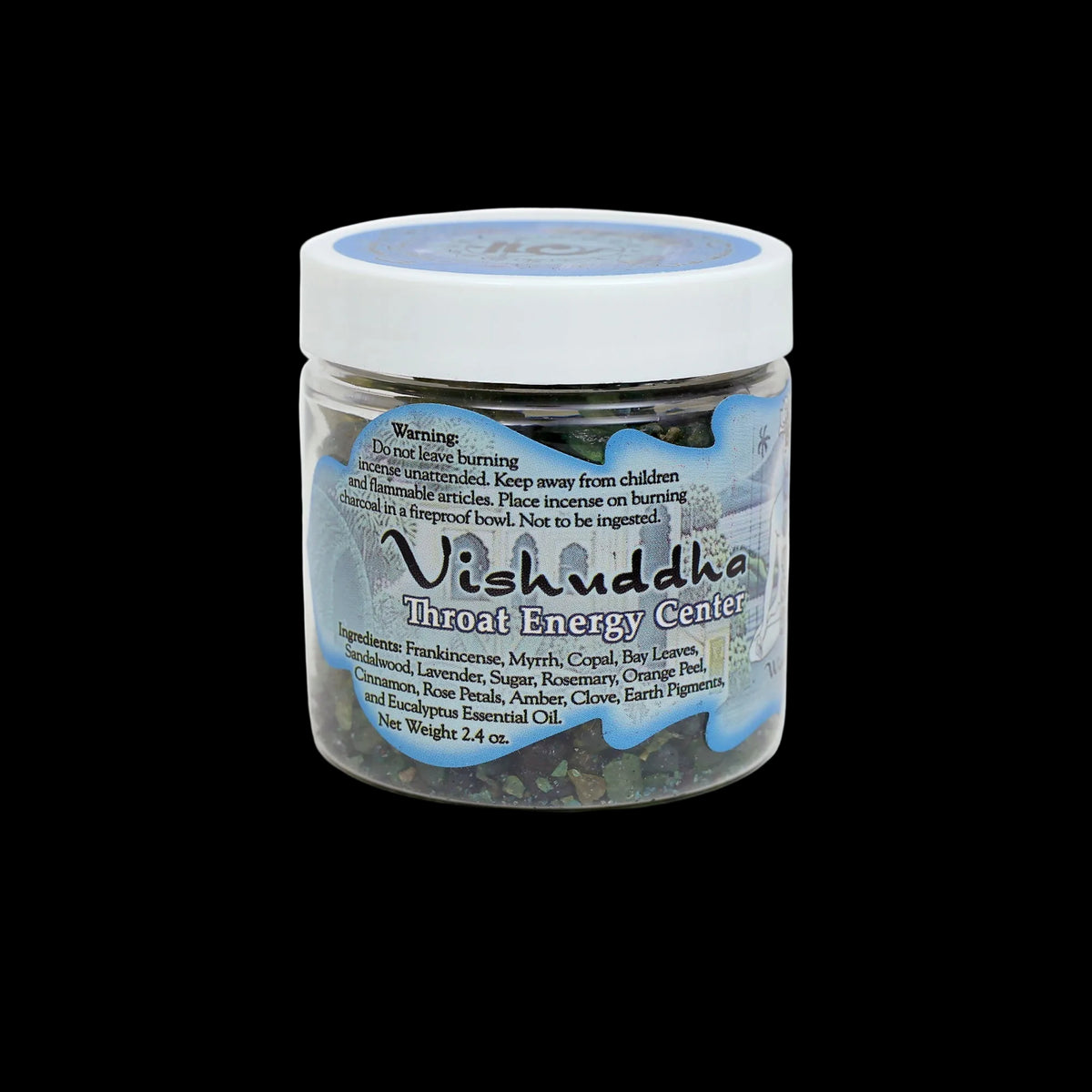 Prabhuji Resin Incense Throat Chakra Vishuddha - Communication and Responsibility - 2.4oz jar   - Mystic Journey Path
