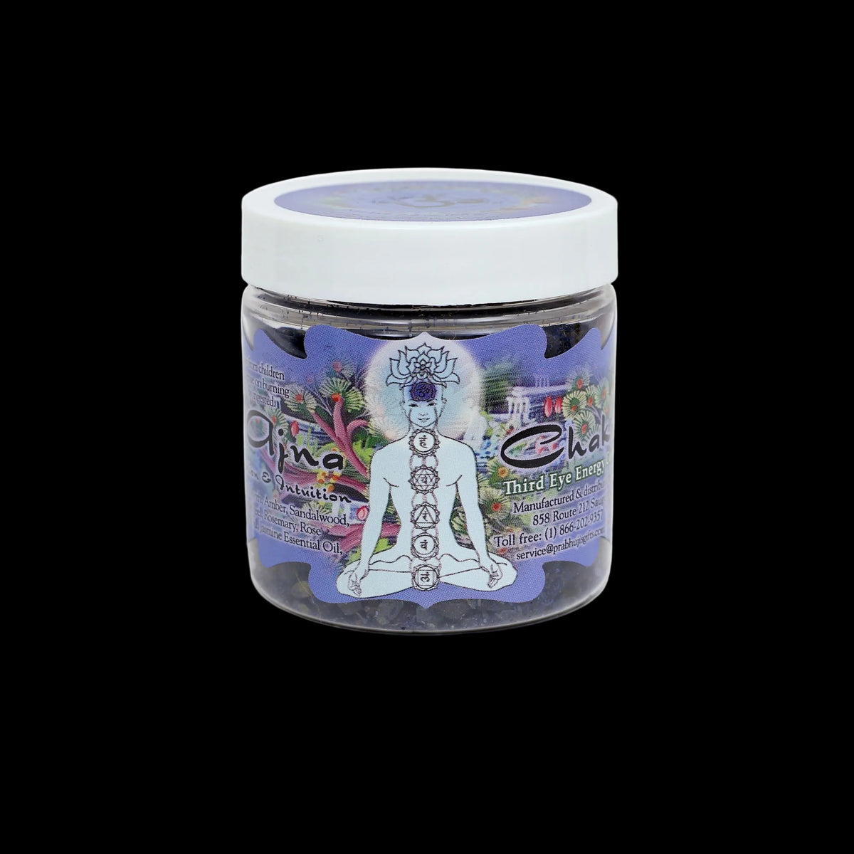 Prabhuji Resin Incense Third Eye Chakra Ajna - Concentration and Intuition - 2.4oz jar   - Mystic Journey Path