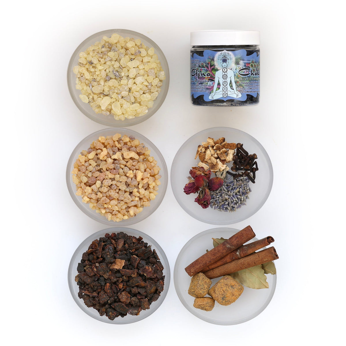 Prabhuji Resin Incense Third Eye Chakra Ajna - Concentration and Intuition - 2.4oz jar   - Mystic Journey Path