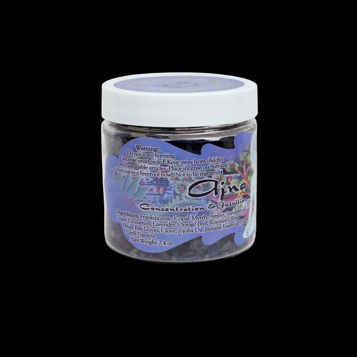Prabhuji Resin Incense Third Eye Chakra Ajna - Concentration and Intuition - 2.4oz jar   - Mystic Journey Path