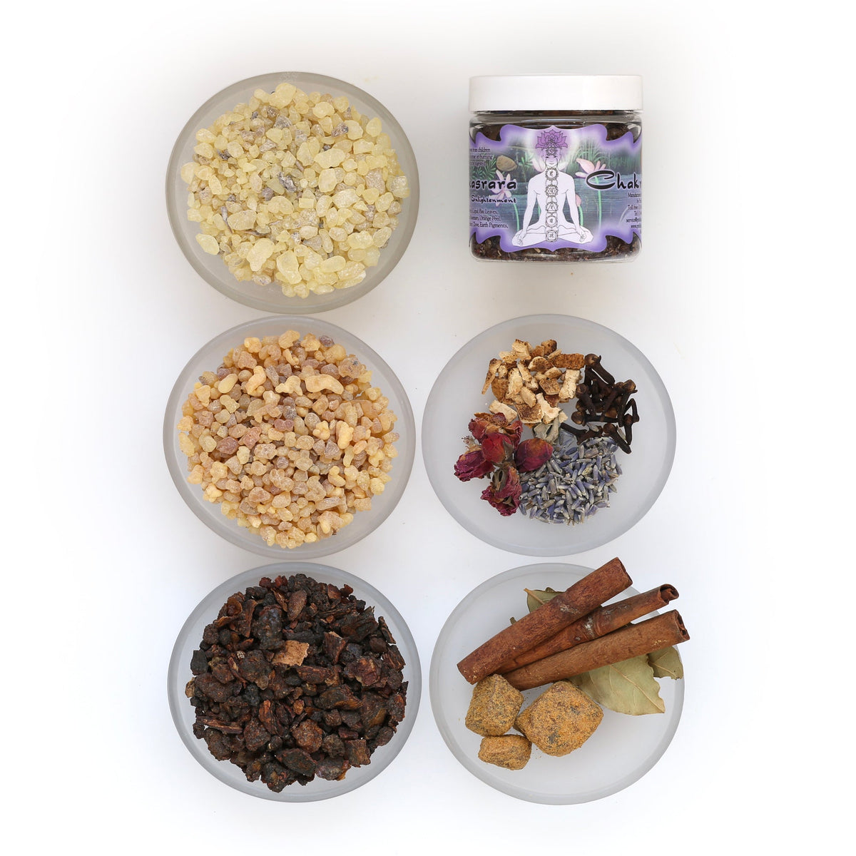 Prabhuji Resin Incense Crown Chakra Sahasrara - Enlightenment - 2.4oz jar  - Mystic Journey Path
