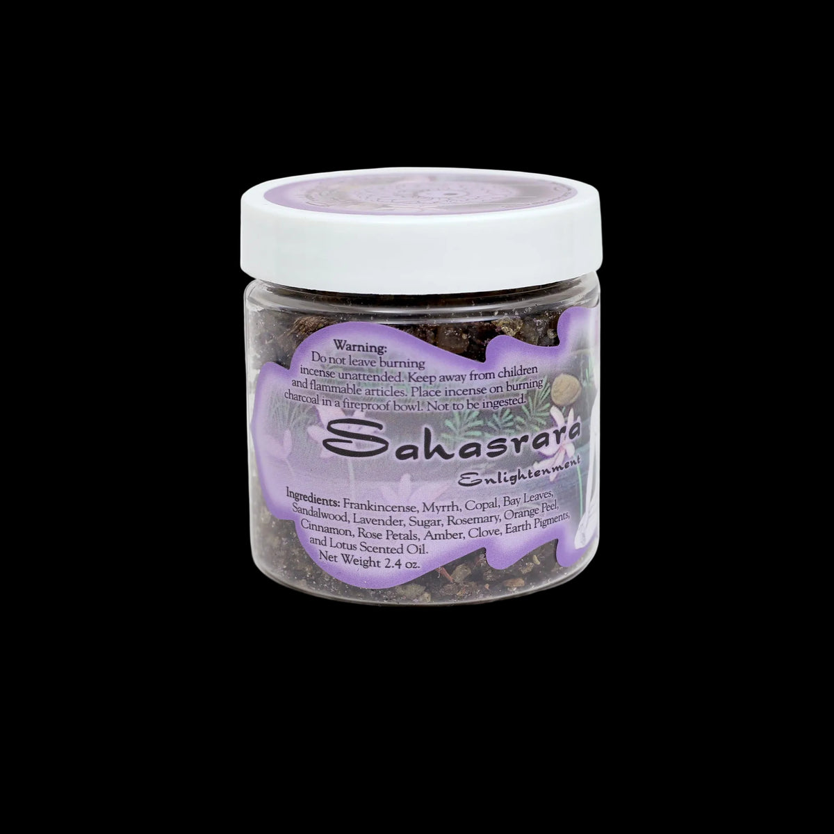 Prabhuji Resin Incense Crown Chakra Sahasrara - Enlightenment - 2.4oz jar  - Mystic Journey Path