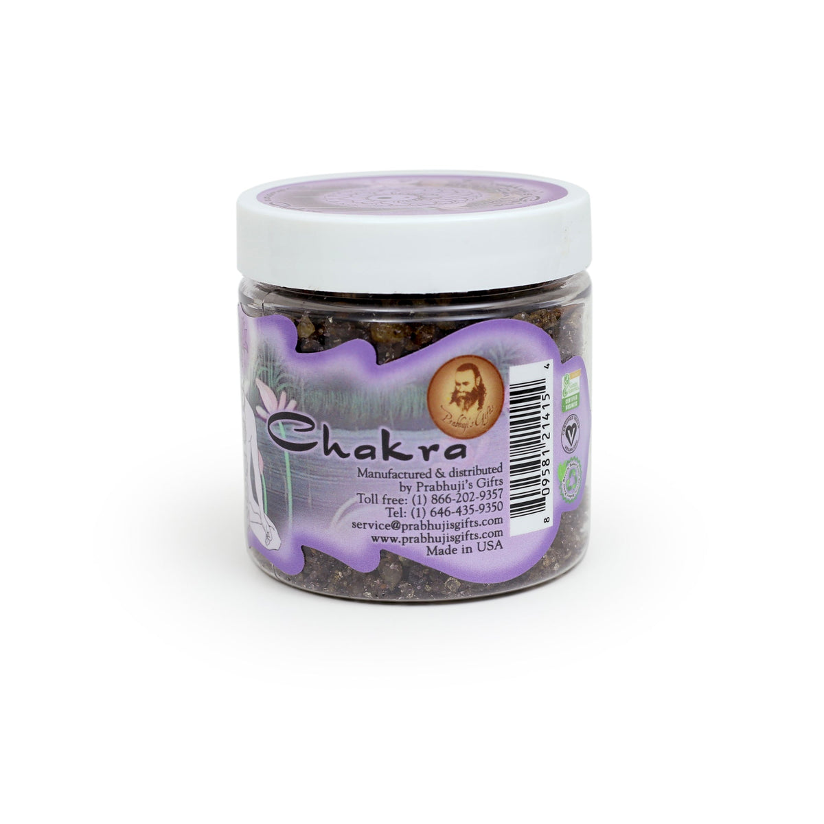 Prabhuji Resin Incense Crown Chakra Sahasrara - Enlightenment - 2.4oz jar  - Mystic Journey Path