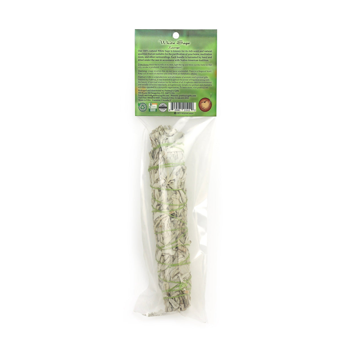 White Sage Smudge Stick - Large Bundle (8"-9.5") - Mystic Journey Path
