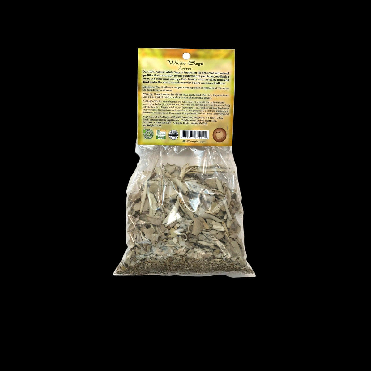 White Sage Smudge Loose Leaves - 2.7oz bag - Mystic Journey Path