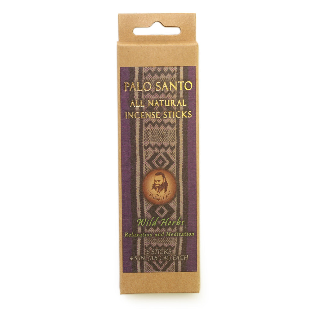 Prabhuji Palo Santo and Wild Herbs Incense Sticks - Relaxation & Meditation -  6 Incense Sticks - Mystic Journey Path