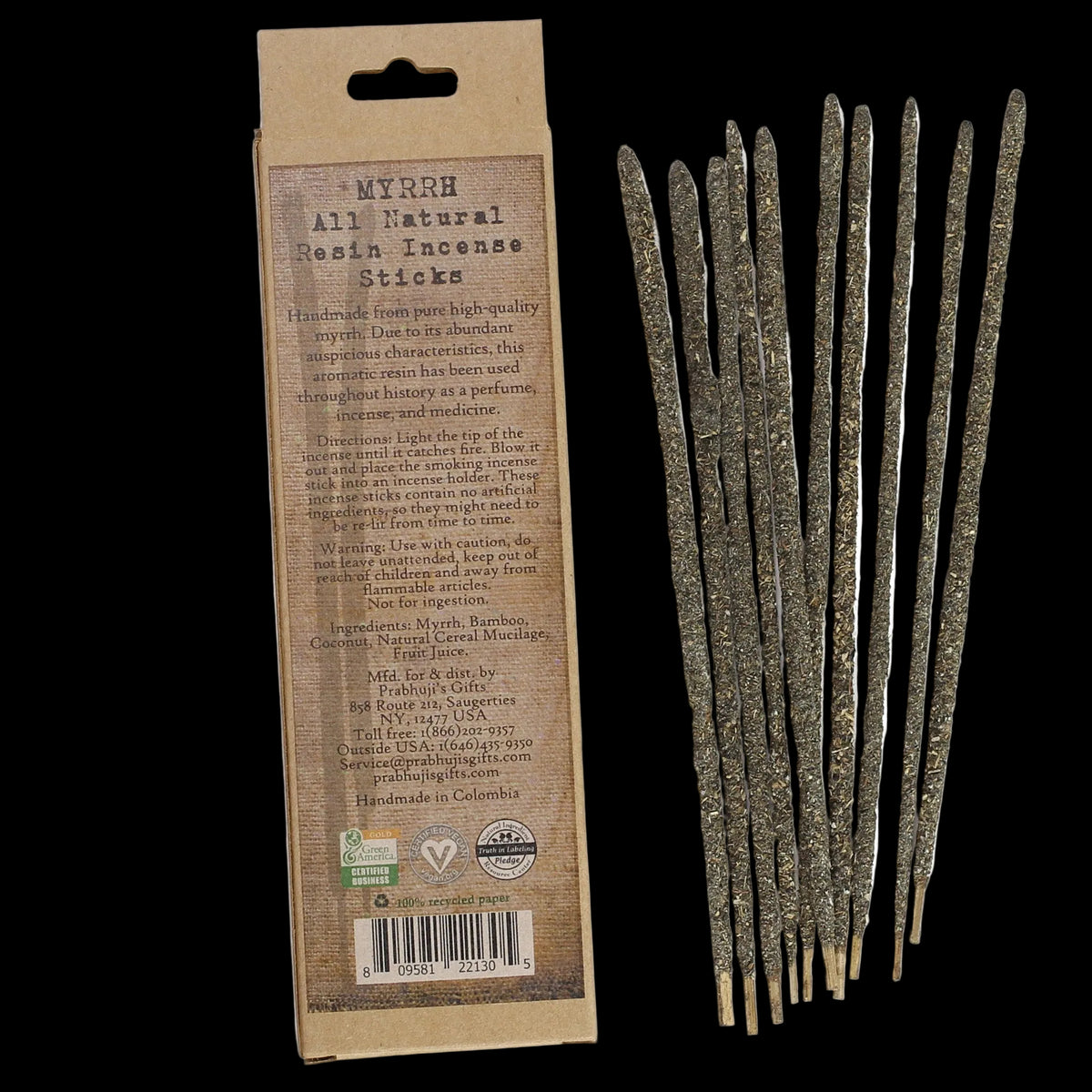 Smudging Incense - Myrrh - Natural Resin Incense sticks - Wholesale and Retail Prabhuji's Gifts  - Mystic journey Path
