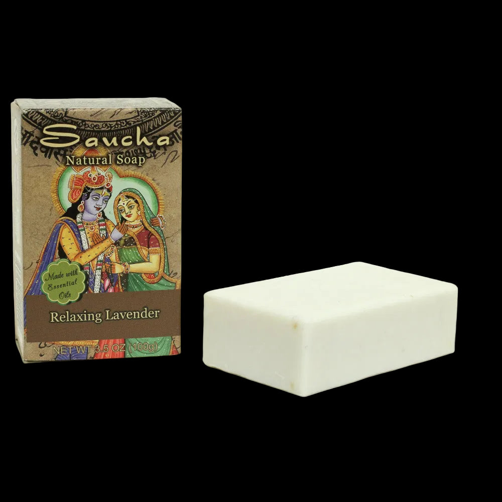 Soap Bar Saucha - Natural Relaxing Lavender - 3.5 oz (100g) - Wholesale and Retail Prabhuji's Gifts - Mystic Journey Path