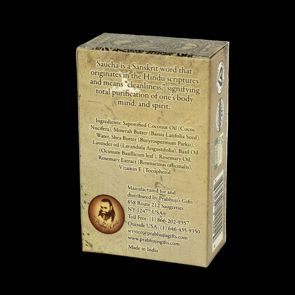 Soap Bar Saucha - Natural Relaxing Lavender - Travel size 1 oz (30g) - Wholesale and Retail Prabhuji's Gifts - Mystic Journey Path