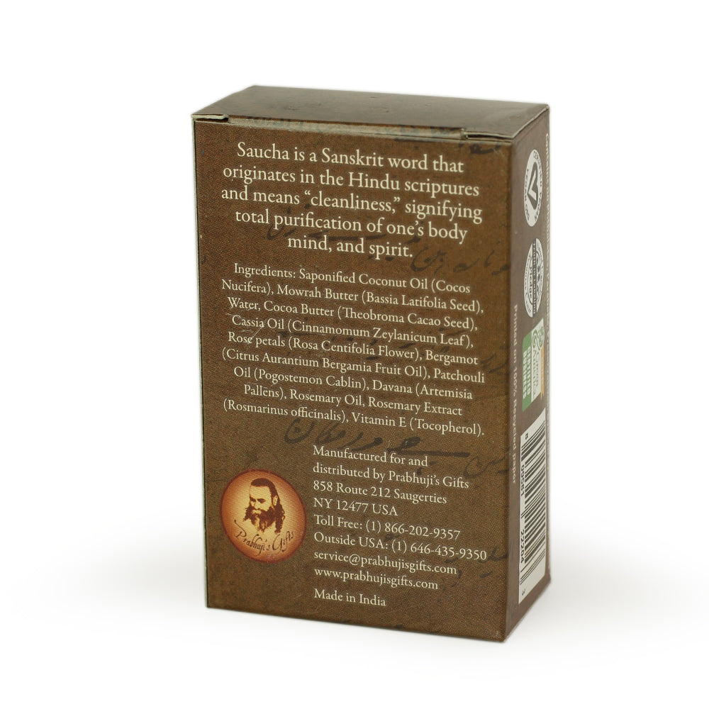 Soap Bar Saucha - Natural Energizing Cocoa Scrub - 3.5 oz (100g) - Wholesale and Retail Prabhuji's Gifts   - Mystic Journey Path