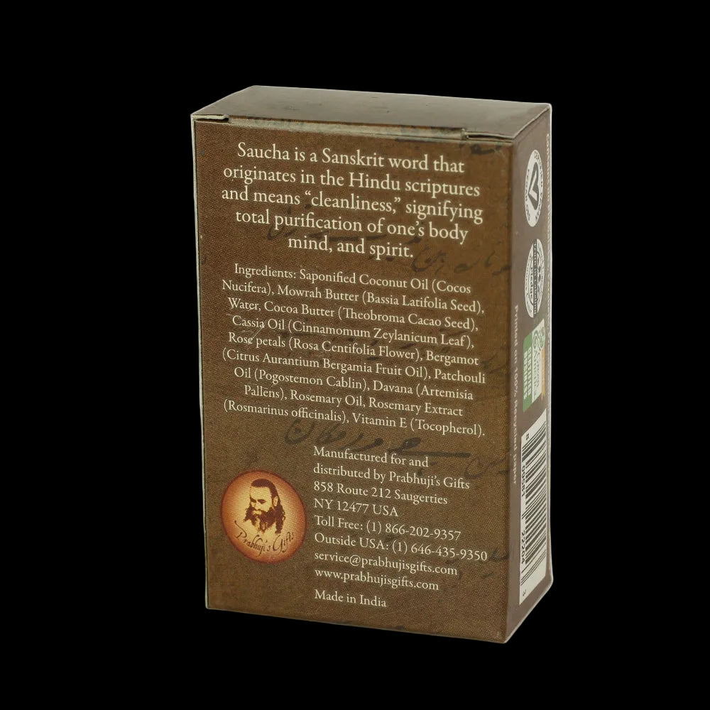 Soap Bar Saucha - Natural Energizing Cocoa Scrub - Travel size 1 oz (30g) - Wholesale and Retail Prabhuji's Gifts   - Mystic Journey Path