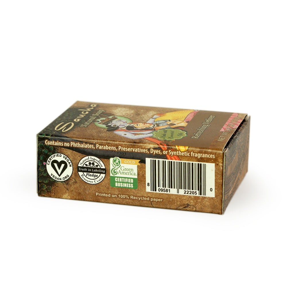 Soap Bar Saucha - Natural Refreshing Vetiver - 3.5 oz (100g) - Wholesale and Retail Prabhuji's Gifts   - Mystic Journey Path