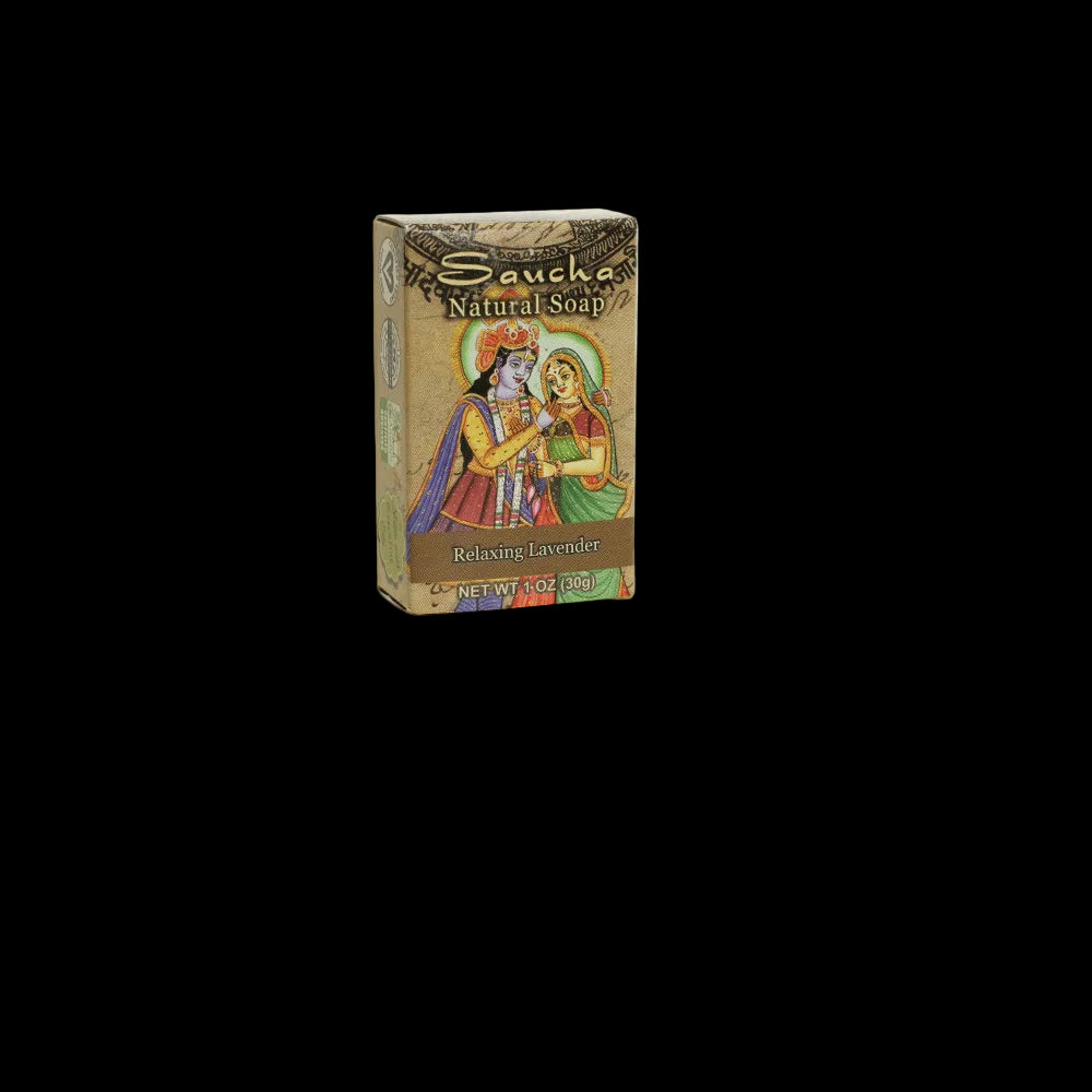 Soap Bar Saucha - Natural Relaxing Lavender - Travel size 1 oz (30g) - Wholesale and Retail Prabhuji's Gifts - Mystic Journey Path