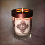 Soy Candle for Chakra Meditation Scented with Essential Oils | Root Chakra Muladhara | Sandalwood | Grounding and Serenity - 10.5oz - Wholesale and Retail Prabhuji's Gifts   - Mystic Journey Path