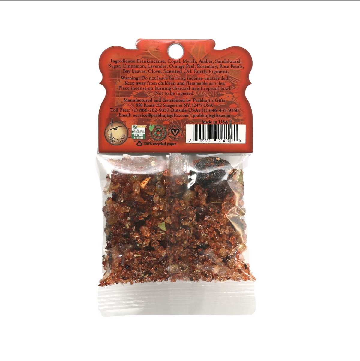 Prabhuji Resin Incense Kama - Love and Attraction - 1.2oz bag - Mystic Journey Path