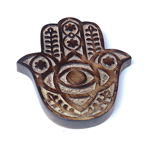Decor - Wooden Hamsa - Myrtle 7"x6" - Wholesale and Retail Prabhuji's Gifts   - Mystic Journey Path