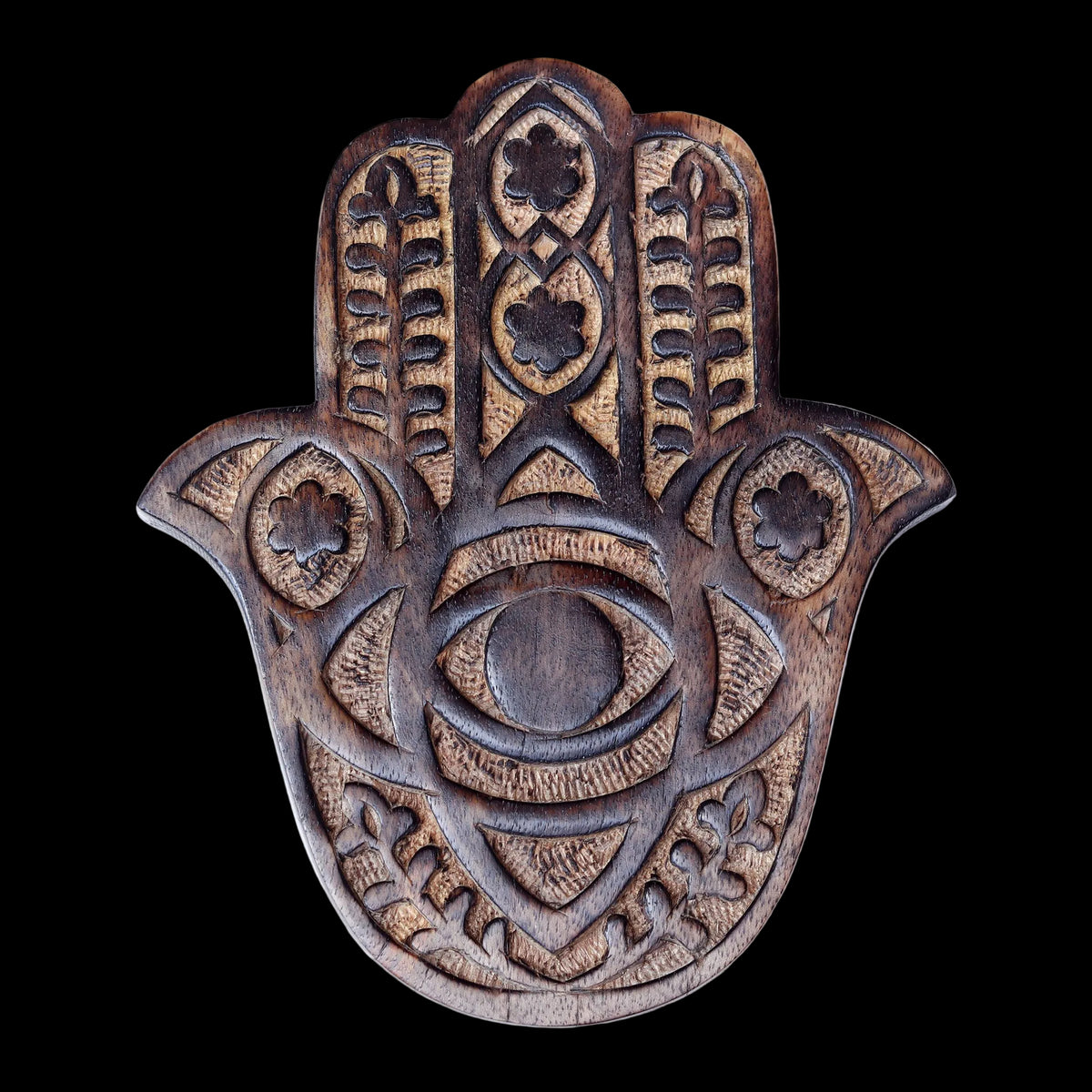 Decor - Wooden Hamsa - Myrtle 7"x6" - Wholesale and Retail Prabhuji's Gifts   - Mystic Journey Path