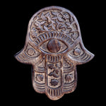 Prabhuji Decor - Wooden Hamsa - Vines and Flowers 7"x6"  - Mystic Journey Path