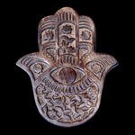 Prabhuji Decor - Wooden Hamsa - Vines and Flowers 7"x6"  - Mystic Journey Path