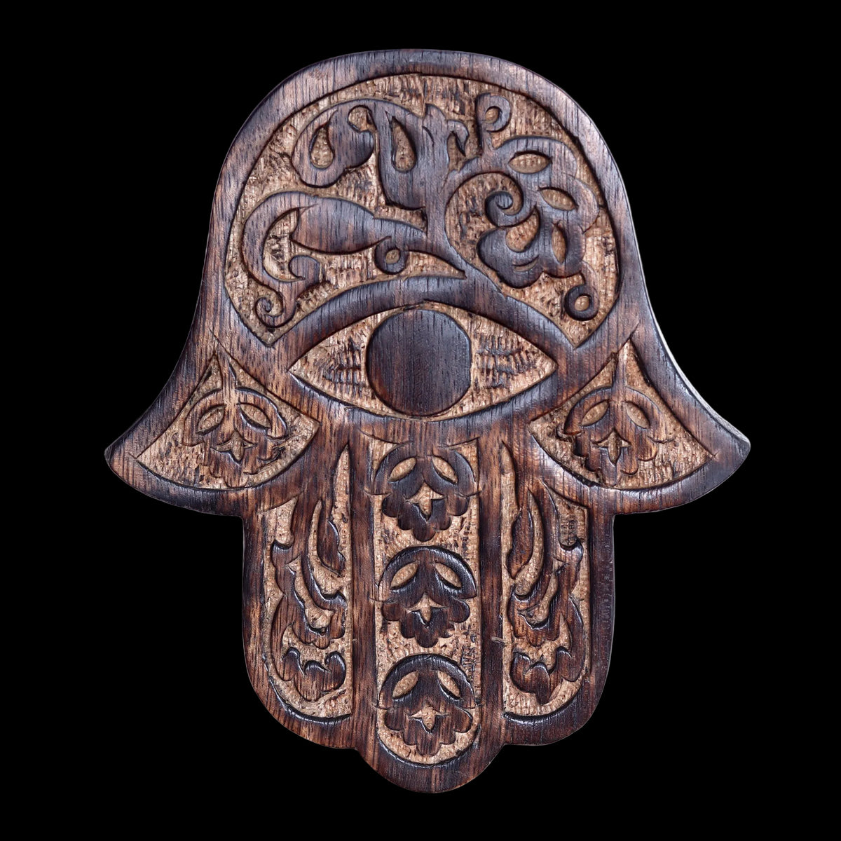 Prabhuji Decor - Wooden Hamsa - Cherry Blossom 7"x6"  - Mystic Journey Path